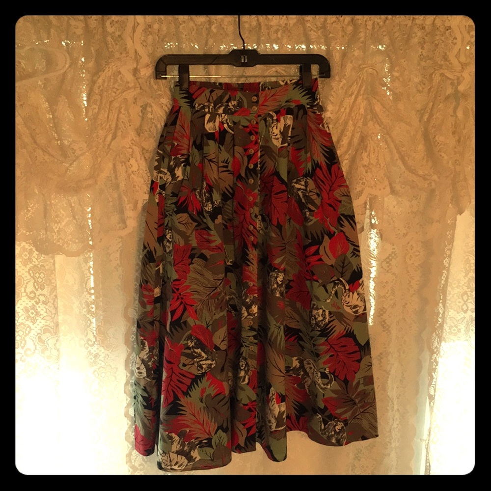 Vintage Jungle Print Skirt